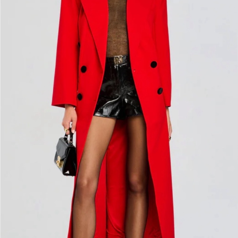 Retrofete Vibrant Red Trench Coat